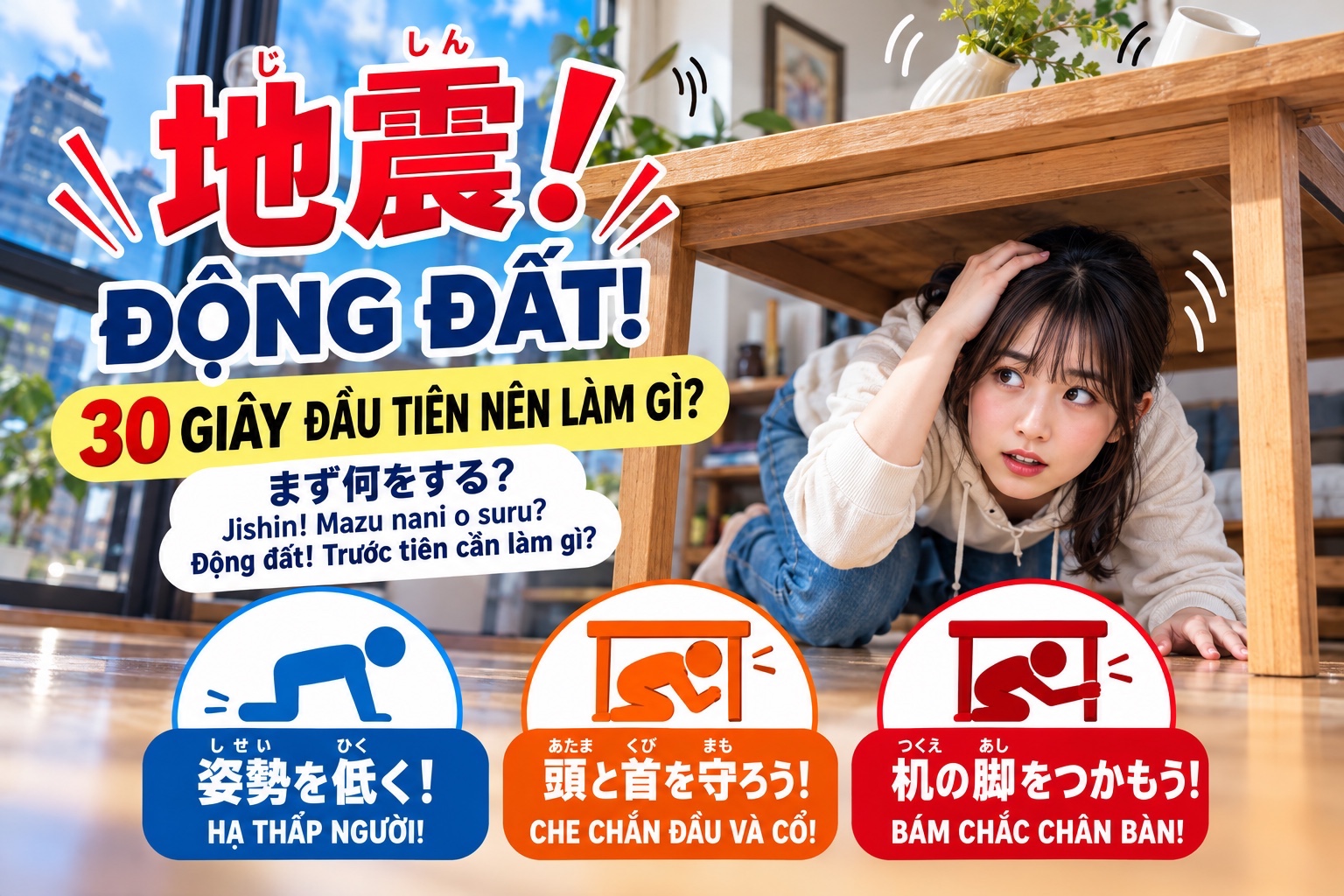 "ĐỘNG ĐẤT Ở NHẬT" BẠN NÊN LÀM GÌ?